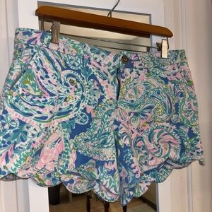 Lilly Pulitzer Blue and Pink High Waist Shorts